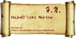 Hajnáczki Norina névjegykártya